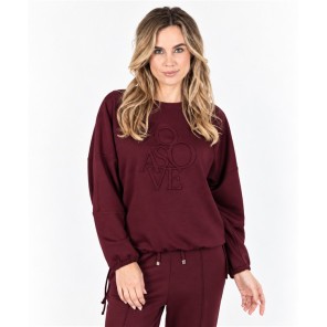 ZOSO Sweater tekst 3D Vivian Bordeaux